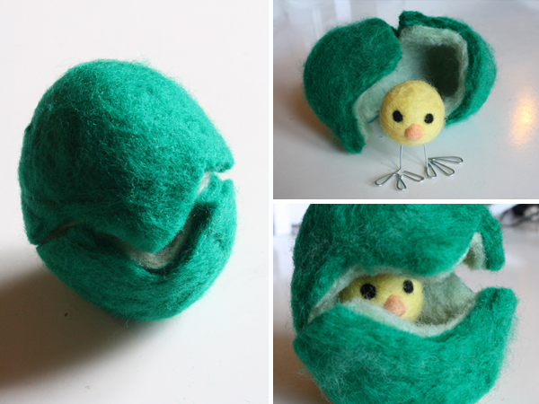 wet felted easter egg